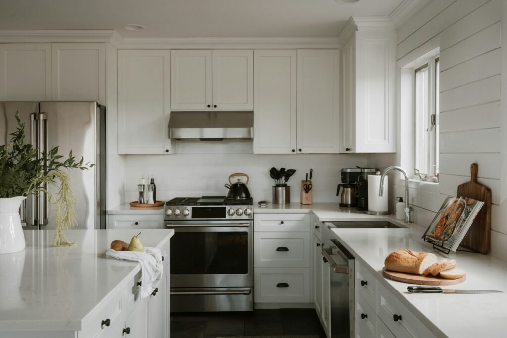 Bright kitchen with an island